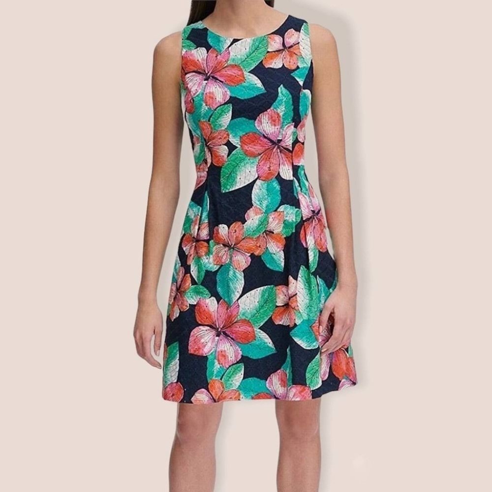 Tommy Hilfiger Cotton Eyelet Fit & Flare Dress